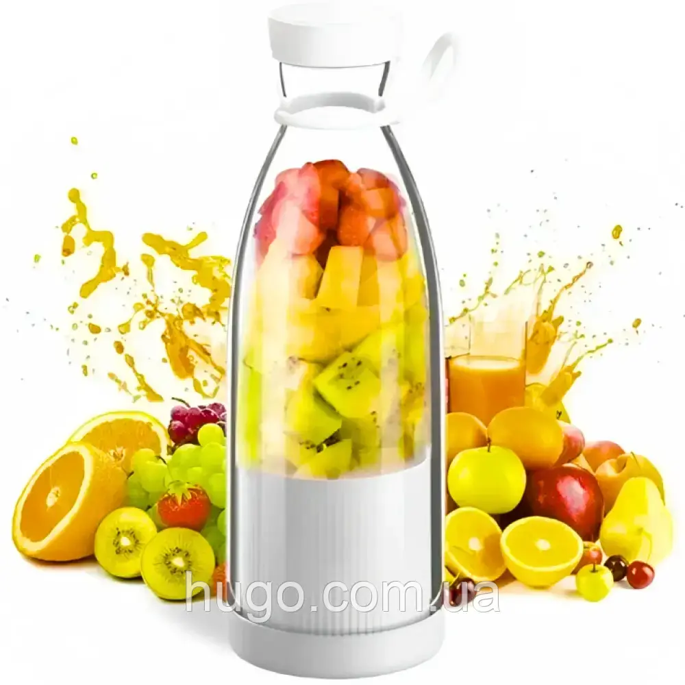 Портативний блендер-пляшка 350мл Fresh Juice Blender, Білий / Бездротовий переносний міні блендер, фото 1
