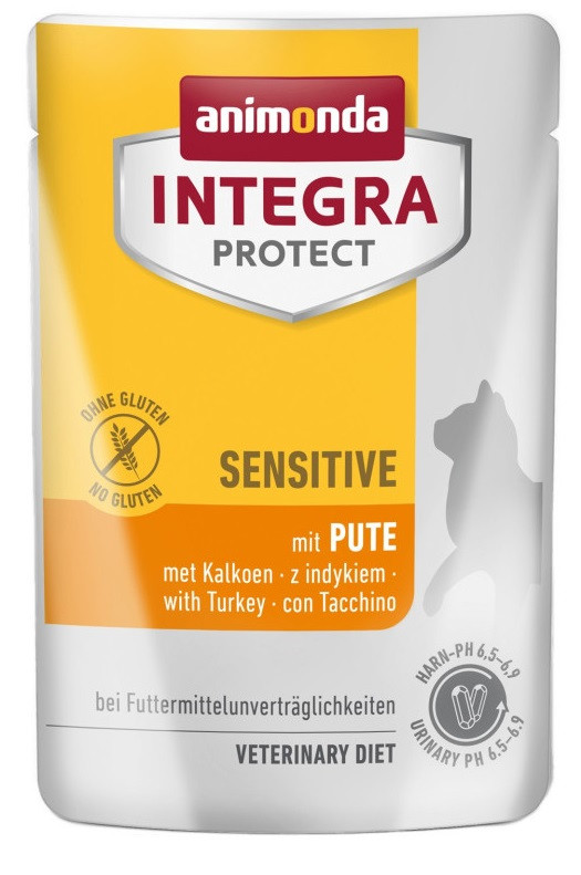 Вологий корм для котів з харчовою непереносимістю Integra Protect Sensitive with Turkey 85 г індичка та рис, фото 1