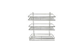 Полиця для ванної FZB 110 x 400 x 350 мм пряма потрійна