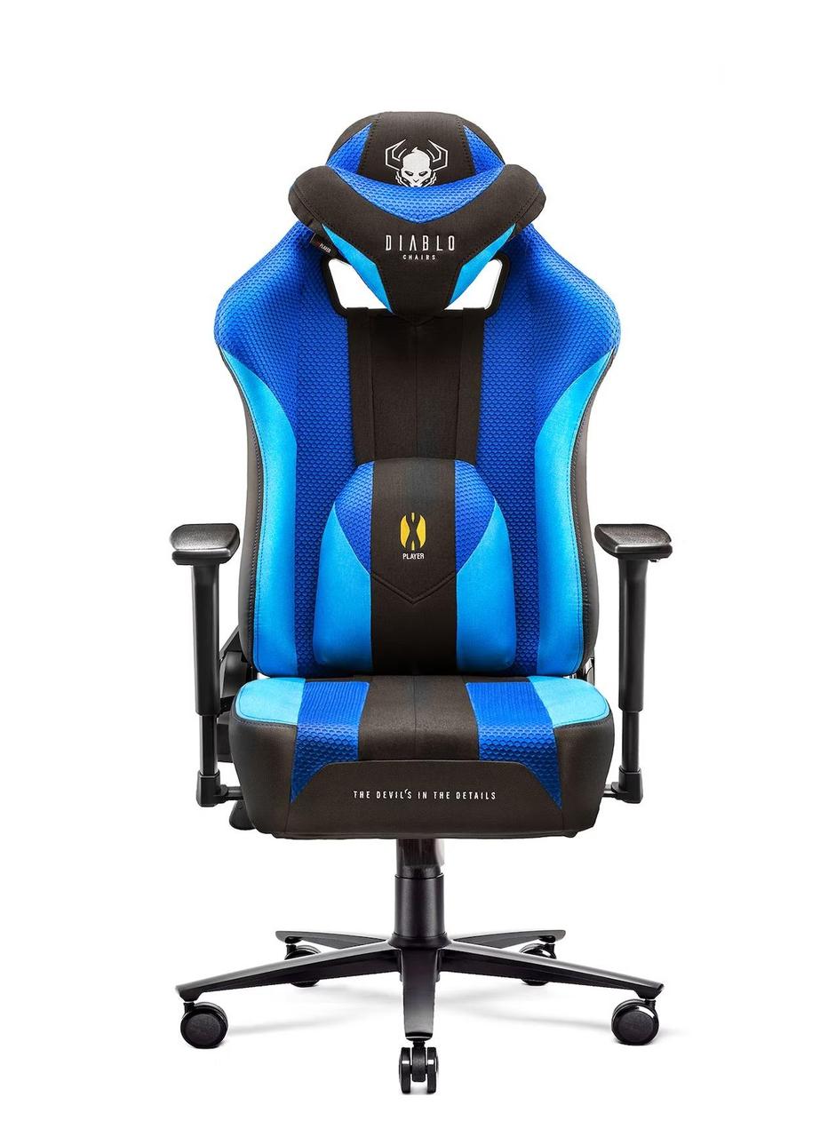 Комп'ютерне крісло для геймера Diablo Chairs X-Player 2.0 Normal Size Black/Blue