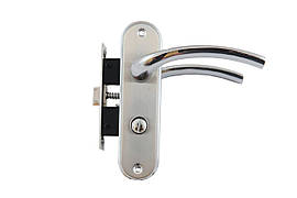 Ручка на планці з корпусом FZB BK-71106 SN/CP (сатин/хром)