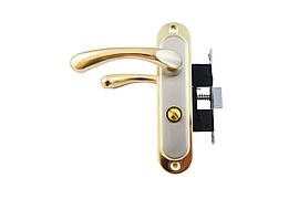 Ручка на планці з корпусом FZB ВК-7140 SN/GP (сатин/пол. Золото)