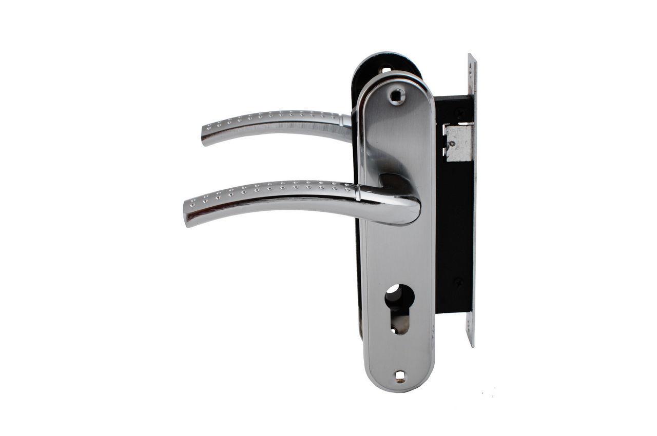 Ручка на планці з корпусом FZB ЕТ-6540 SN/CP (сатин/хром)