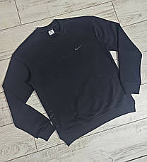 Чоловічий світшот Nike спортивний чорний, чоловіча толстовка Найк без капюшона весна осінь, фото 6