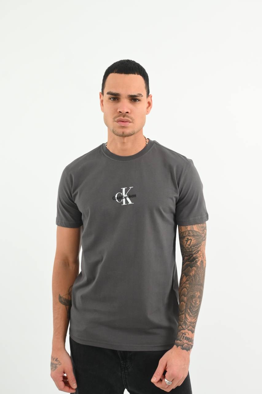 Чоловіча футболка Calvin Klein сіра брендова футболка Кельвін Кляйн люкс якість