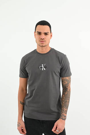 Чоловіча футболка Calvin Klein сіра брендова футболка Кельвін Кляйн люкс якість, фото 1