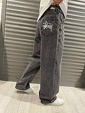 Чоловічі широкі джинси Baggy Big Boy Stussy чорні джинси Багі темні Туреччина, фото 4