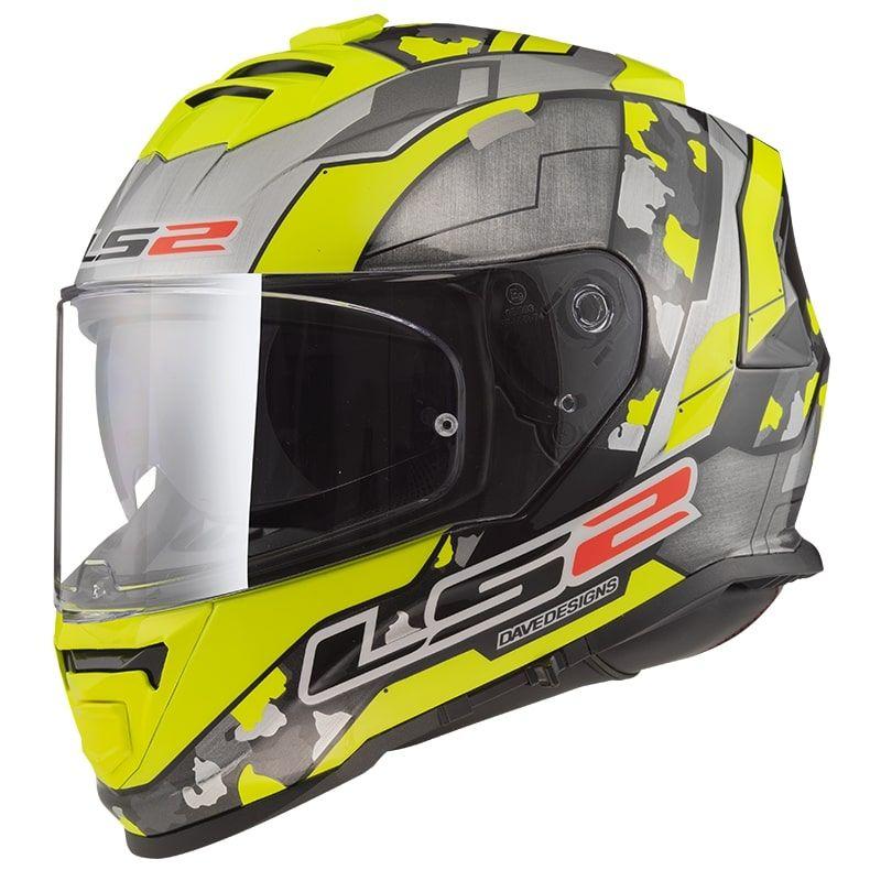 Мотошолом LS2 FF800 Storm 2 Cyborg Hi-Vis Yellow Grey, фото 1