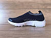 Кроссовки мокасины СИНИЕ текстильные стрейч слипоны на белой гибкой подошве мужские унисекс весна лето, фото 6