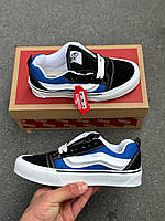 Кеди платформа Vans Old Skool KNU Black Blue Чорні з синім Кросівки Ванс Олд Скул замша текстиль платформа демісезон унісекс
