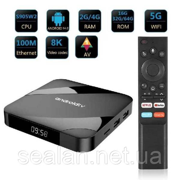 Смарт приставка TV98 ATV W2 (S905W2, 2GB/16GB, AndroidTV 14)