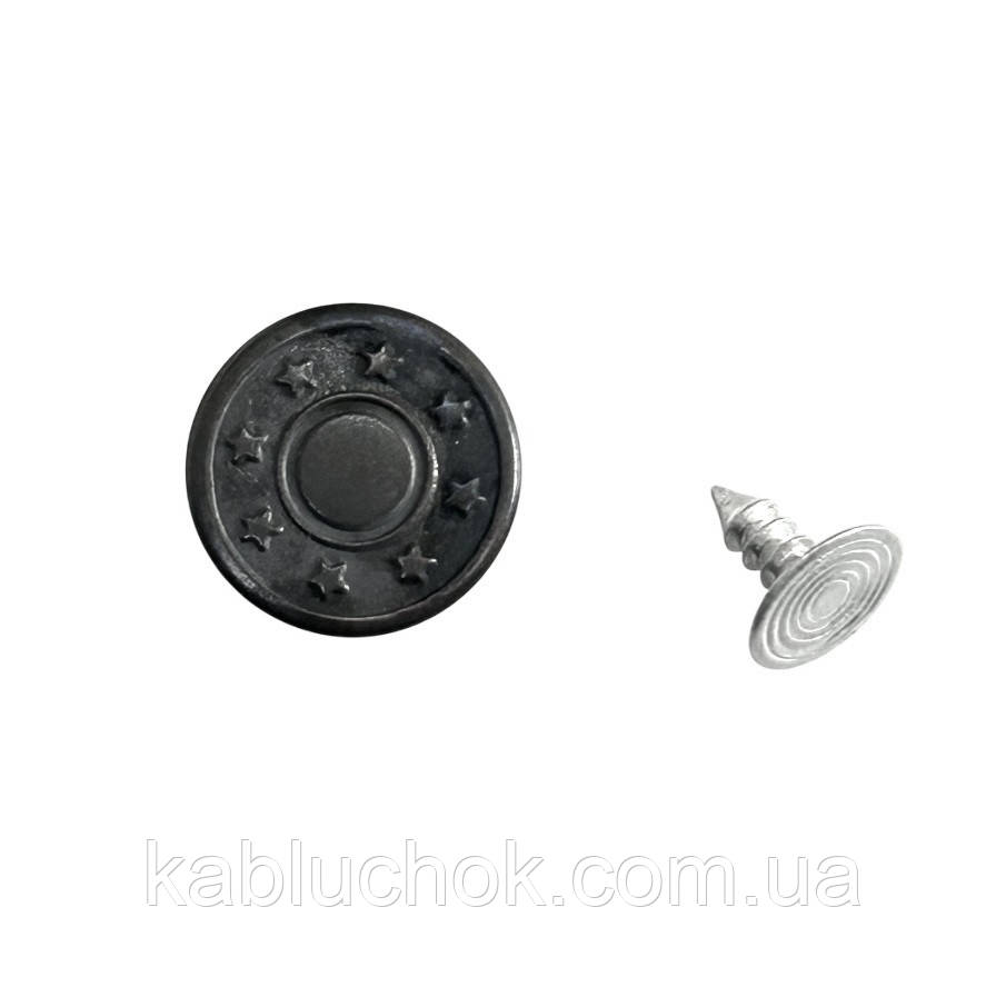 Ґудзик джинсовий 14 мм, колір оксид, фото 1