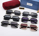 Чоловічі прямокутні сонцезахисні окуляри GG (036) gold, фото 3