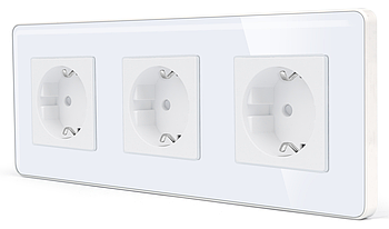 Потрійна розетка (3 гнізда) 1DAL | Білий Скло (G228D-STX3.WT)