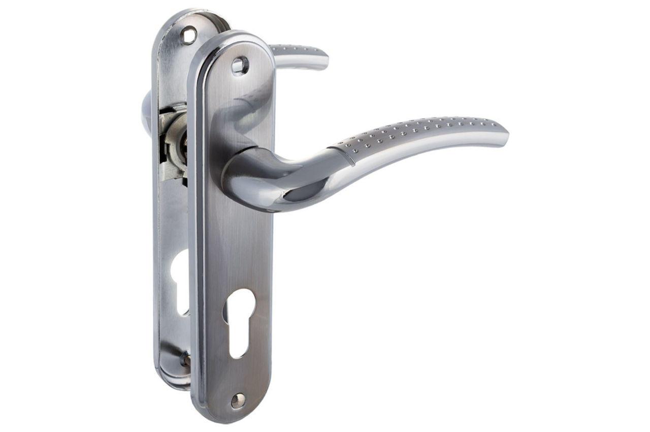 Ручка на планці під циліндр FZB 62 мм ET-71106 SN/CP