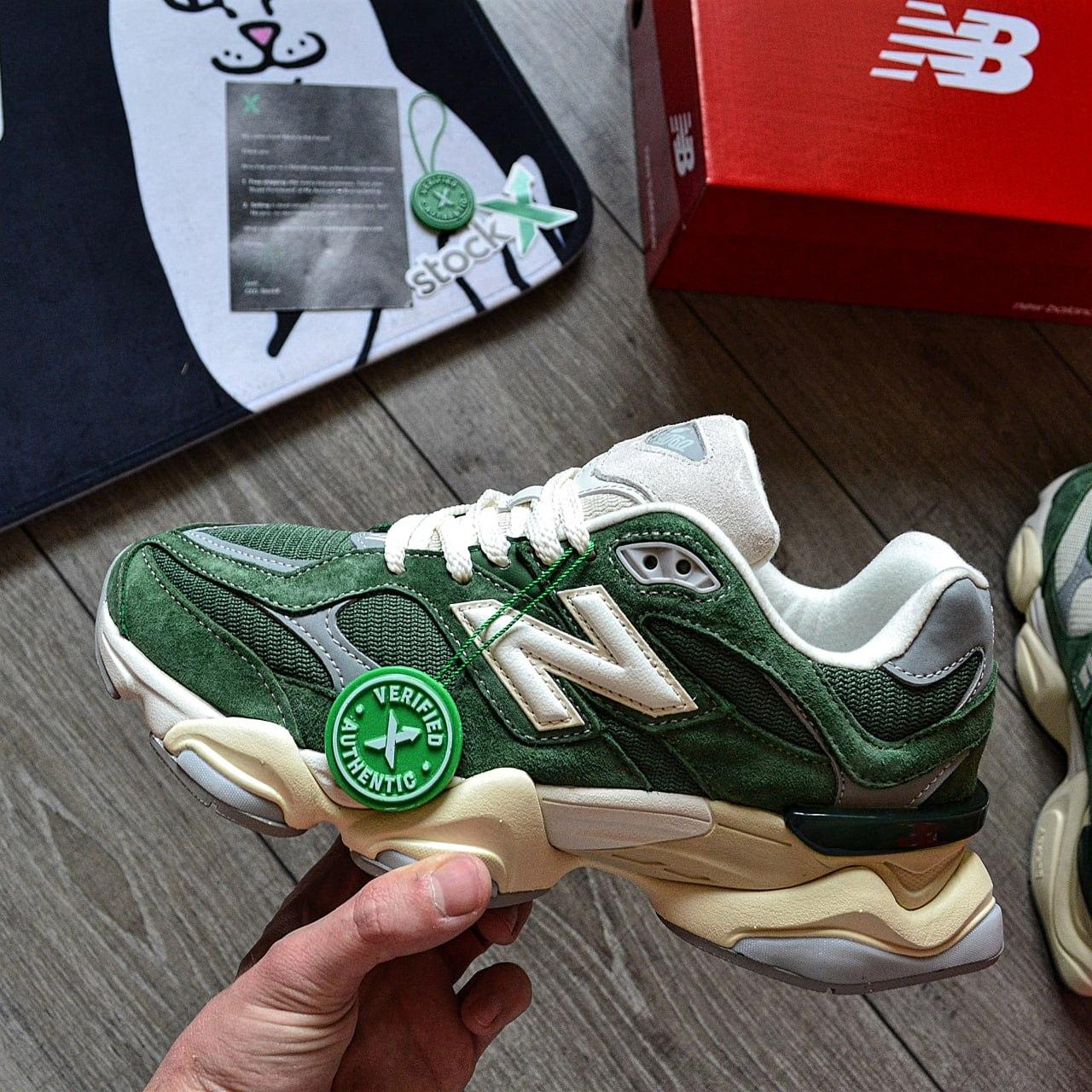 Чоловічі кросівки New Balance 9060 Nori Green Нью Беланс 9060 зелені шкіра замша текстиль демісезон