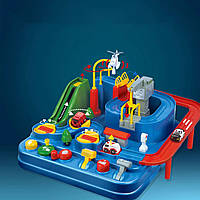 Інтерактивна розвивальна іграшка Автотрек механічний з машинками "Рятування міста", паркінг з машинками