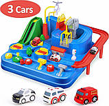 Інтерактивна розвивальна іграшка Автотрек механічний з машинками "Рятування міста", паркінг з машинками, фото 7