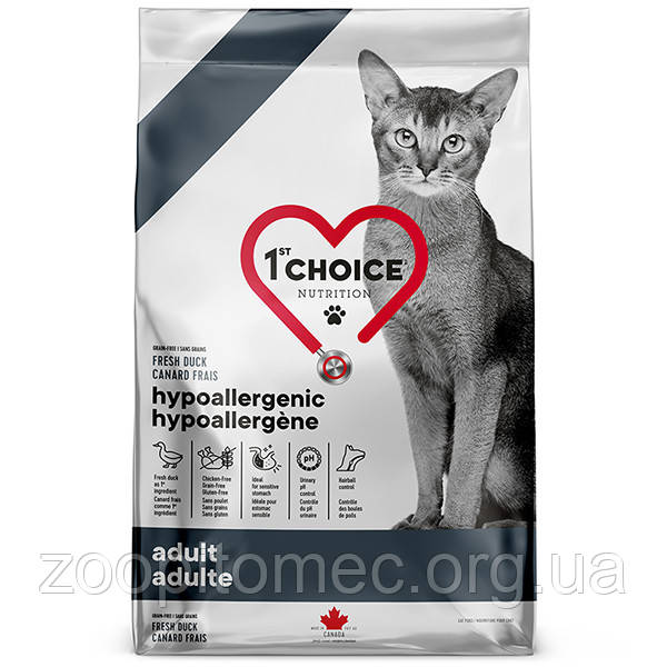 1st CHOICE (Фест Чойс) Hypoallergenic - гіпоалергенний корм з м'ясом качки для кішок 0.35 кг, фото 1