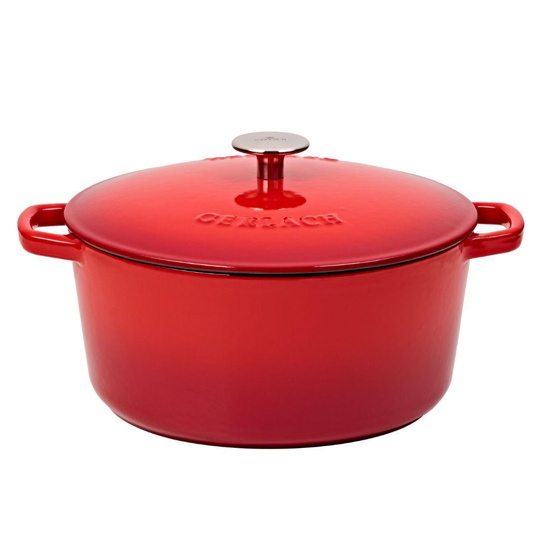Каструля чавунна 26 см 5 л Gerlach Natur Iron червоний градієнт (5901035510586)