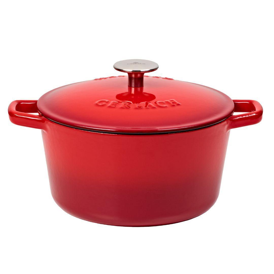 Каструля чавунна 21 см 3 л Gerlach Natur Iron червоний градієнт (5901035508477)