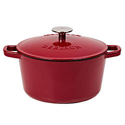 Каструля чавунна 21 см 3 л Gerlach Natur Iron бордова (5901035449466)