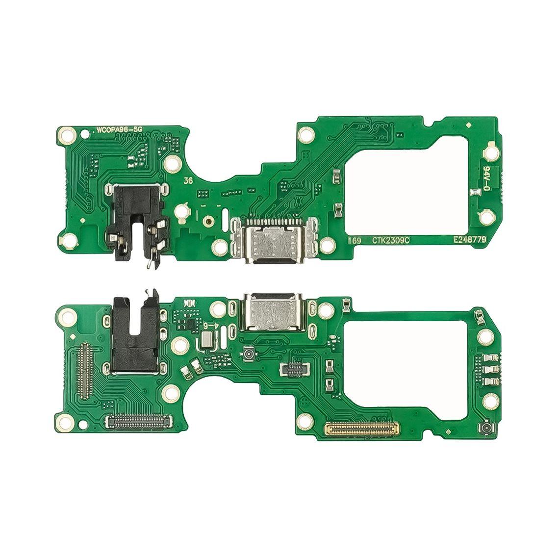 Роз'єм зарядки для Oppo A96 на платі з мікрофоном і компонентами, фото 1