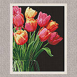 Алмазна мозаїка/вишивка Ароматні тюльпани 30*40 см Ідейка AMO 8030, фото 2
