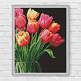 Алмазна мозаїка/вишивка Ароматні тюльпани 30*40 см Ідейка AMO 8030, фото 6