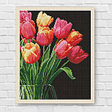 Алмазна мозаїка/вишивка Ароматні тюльпани 30*40 см Ідейка AMO 8030, фото 7