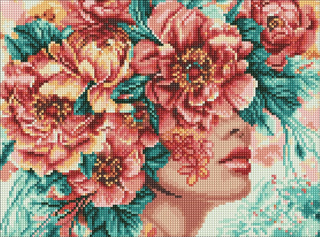 Алмазна мозаїка/вишивка Квіткова романтика exp 30*40 см Ідейка AMO 8032, фото 1