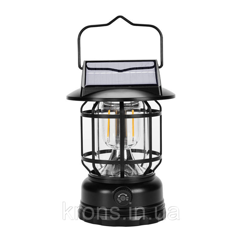 Ліхтар кемпінговий X-Balog BL-JH7800 з регулюванням світла підвісний акумуляторний із сонячної батареї Type-C, фото 1