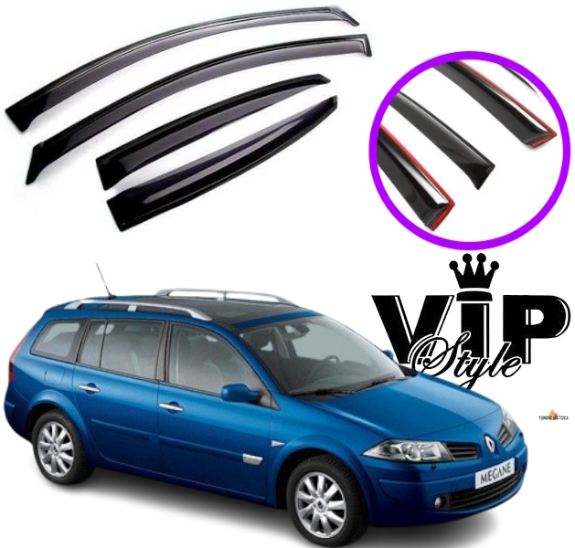 Дефлектори вікон вітровики Renault Megane II універсал VIP Tuning