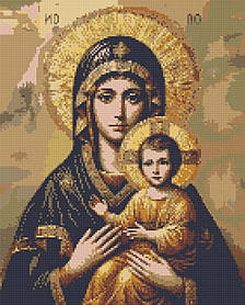 Алмазна мозаїка/вишивка Ікона Божа Матір 40*50 см Орігамі OD 3431