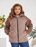 Женская демисезонная куртка батальная. Цвета: черный, мокко, синий, хаки, бордо. Размеры: 48-50; 52-54; 56-58.