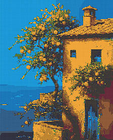 Алмазна мозаїка/вишивка Італійський пейзаж  40*50 см Орігамі OD 3441
