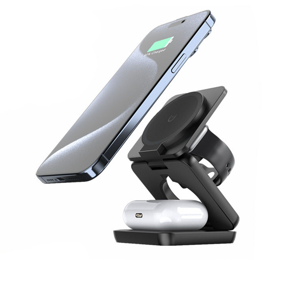 Бездротовий зарядний пристрій xCase HT-537 Fast Wireless Charger, Magnetic MagSafe 3 в 1 для iPhone