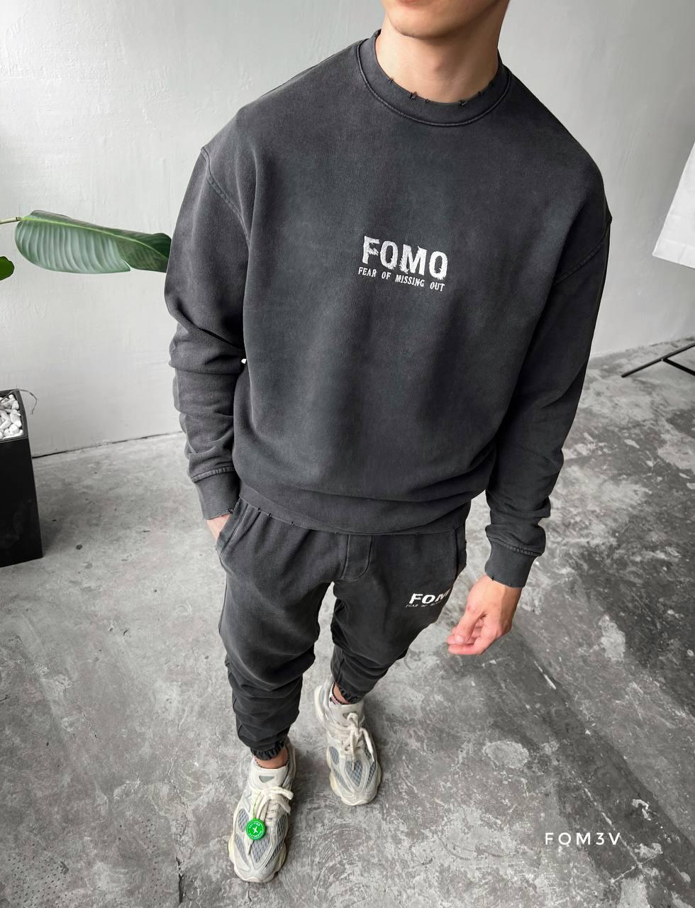 Костюм спортивний чоловічий графітовий демісезонний без капюшона Fomo