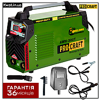 Інверторний зварювальний апарат Procraft AWH300T Зварювальний струм 300 А Діаметр електрода 1.6 - 5 мм