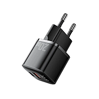 Зарядний пристрій Essager Camber 20W GaN GaN travel Phone Charger USB A + Type C EU Black (ECTAC-HMB01-P)