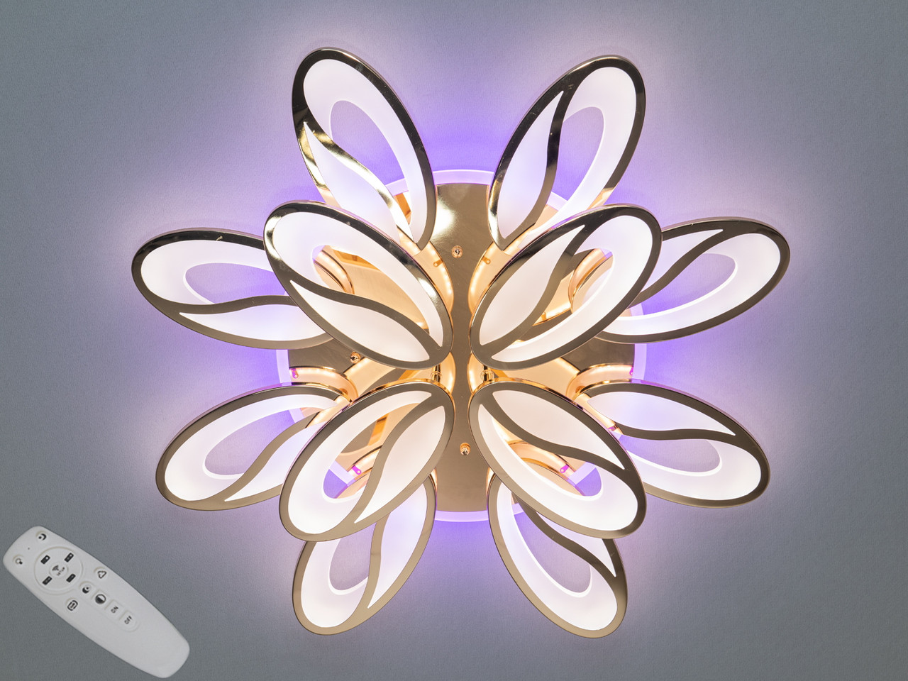 LED люстра 190W з пультом управління до 25-30 м² на велику кімнату 8090/8+4G LED 3color, фото 1
