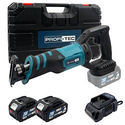 Акумуляторна шабельна пила PROFI-TEC BJR2028BL Power Line (2×PT2040MP)