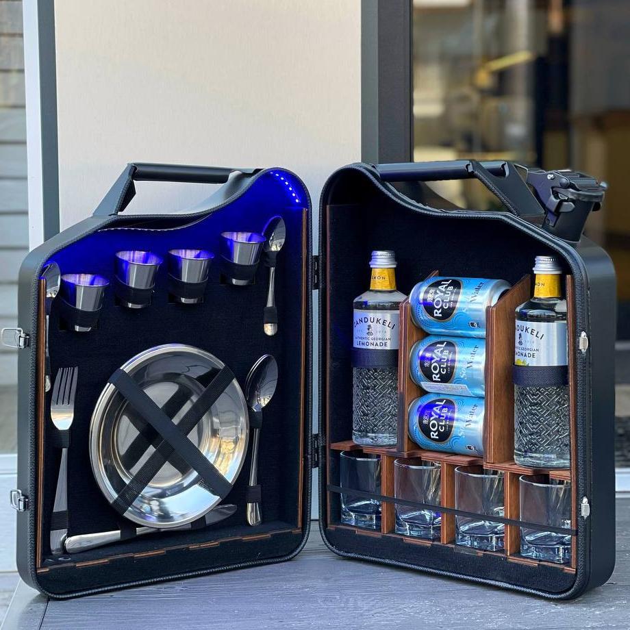 Каністра 20 л з посудом на 4 персони - міні бар для шефа, боса, подарунок від колектива, фото 1