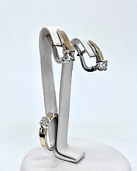 Срібний комплект прикраси із золотими пластинами "Дебора" Срібна каблучка та сережки срібло