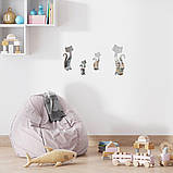 Дзеркальний декор акриловий самоклеючий Котики срібло, 4шт (D) SW-00002494, фото 6