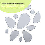 Дзеркальний декор акриловий самоклеючий Камінці срібло, 12шт (D) SW-00002496, фото 2