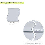 Дзеркальний декор акриловий самоклеючий 120*80мм срібло, 6шт (D) SW-00002509, фото 3