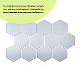 Дзеркальний декор акриловий самоклеючий 85*95мм срібло,12шт (D) SW-00002512, фото 2