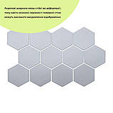 Дзеркальний декор акриловий самоклеючий 125*105мм срібло,12шт (D) SW-00002513, фото 2