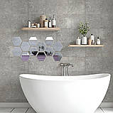 Дзеркальний декор акриловий самоклеючий 125*105мм срібло,12шт (D) SW-00002513, фото 6